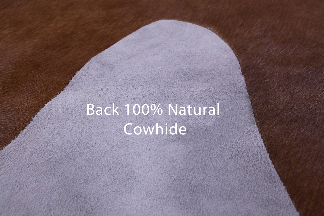 Brown Natural Cowhide Rug - X-Large 7' 0"H x 6' 8"W