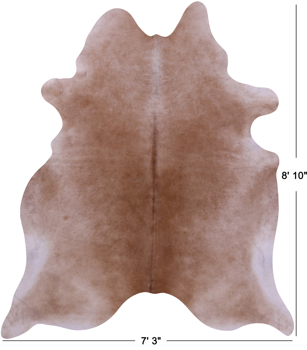 Light Brown Natural Cowhide Rug - XX-Large 8' 10"H x 7' 3"W