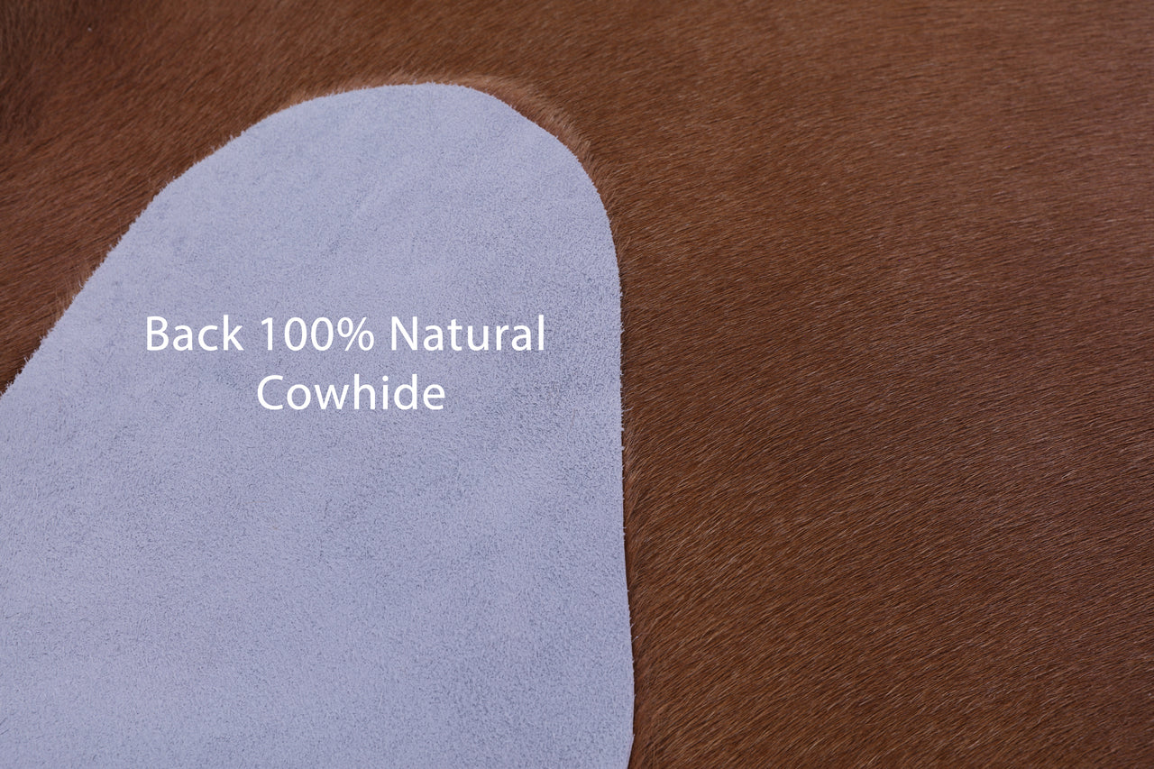 Brown Natural Cowhide Rug - X-Large 7' 6"H x 6' 6"W