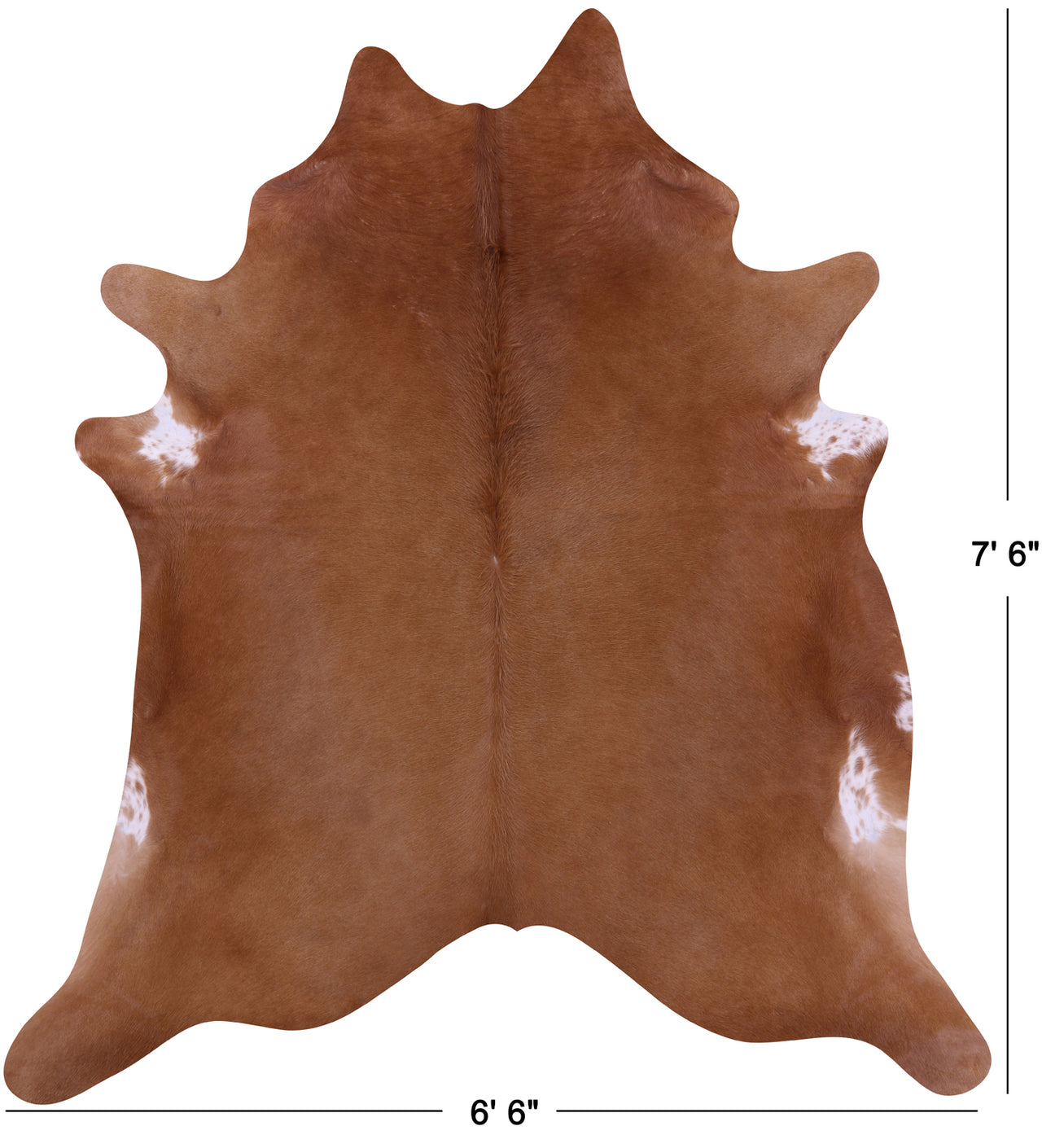 Brown Natural Cowhide Rug - X-Large 7' 6"H x 6' 6"W