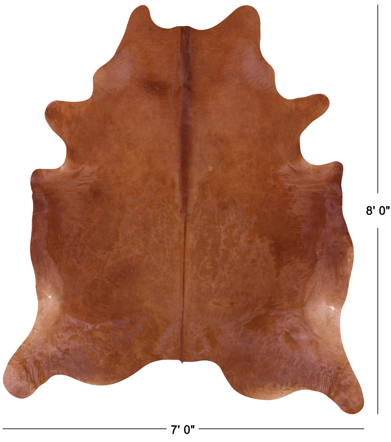 Brown Natural Cowhide Rug - XX-Large 8' 0"H x 7' 0"W