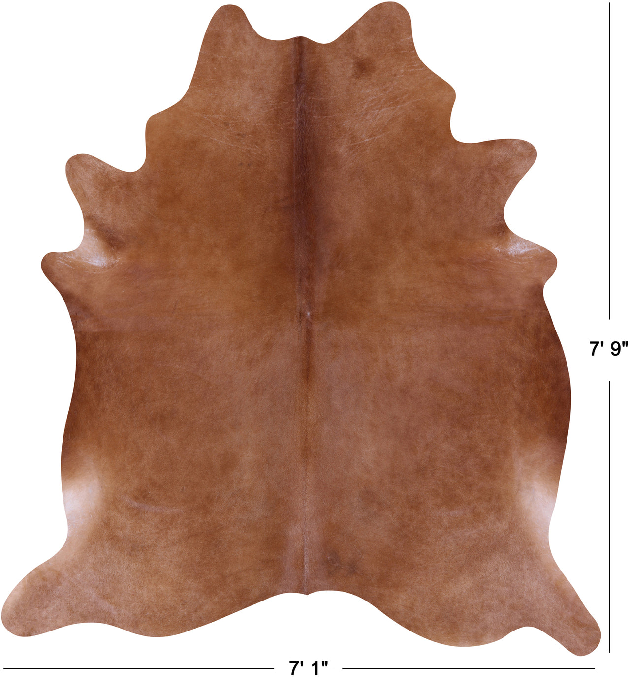 Brown Natural Cowhide Rug - XX-Large 7' 9"H x 7' 1"W