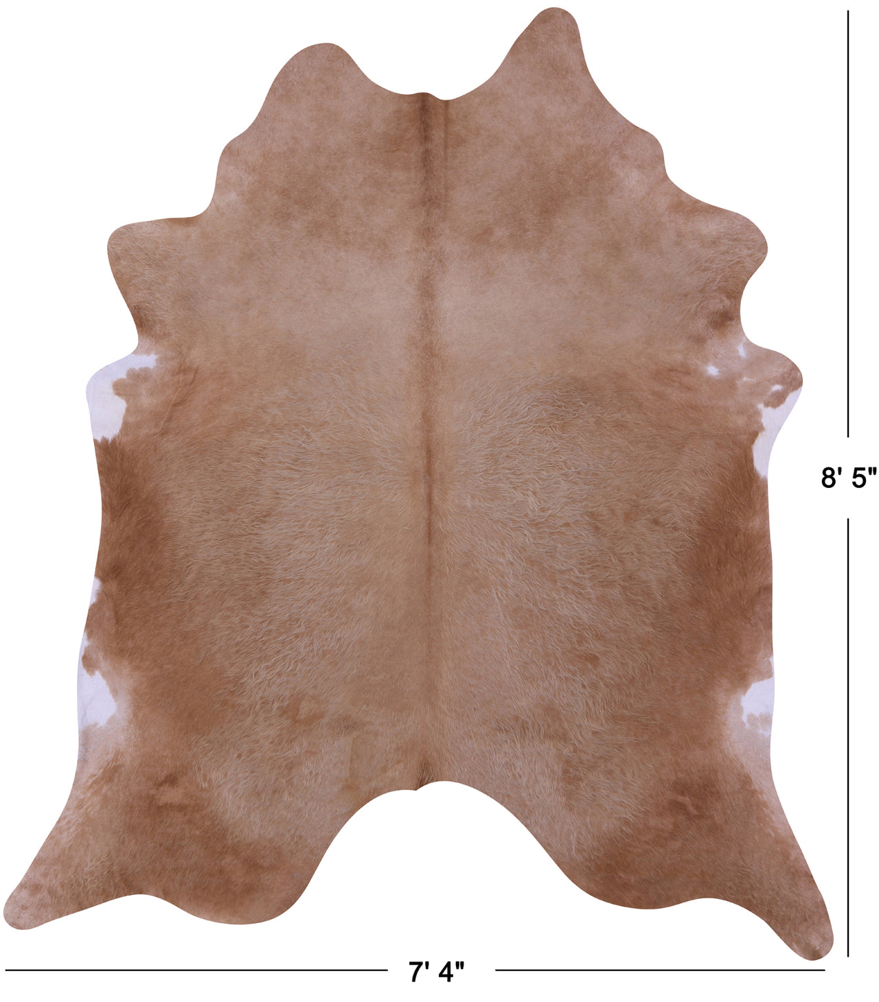 Light Brown Natural Cowhide Rug - XX-Large 8' 5"H x 7' 4"W