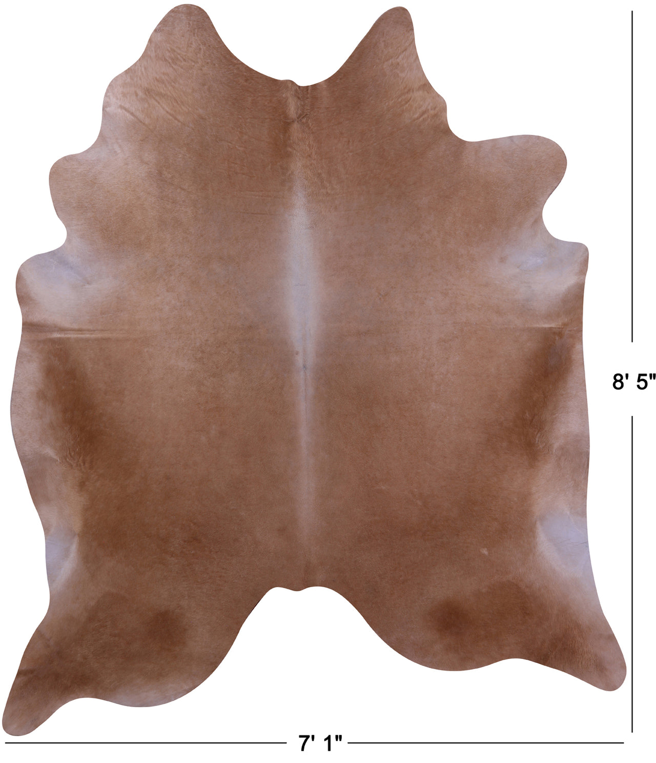 Light Brown Natural Cowhide Rug - XX-Large 8' 5"H x 7' 1"W