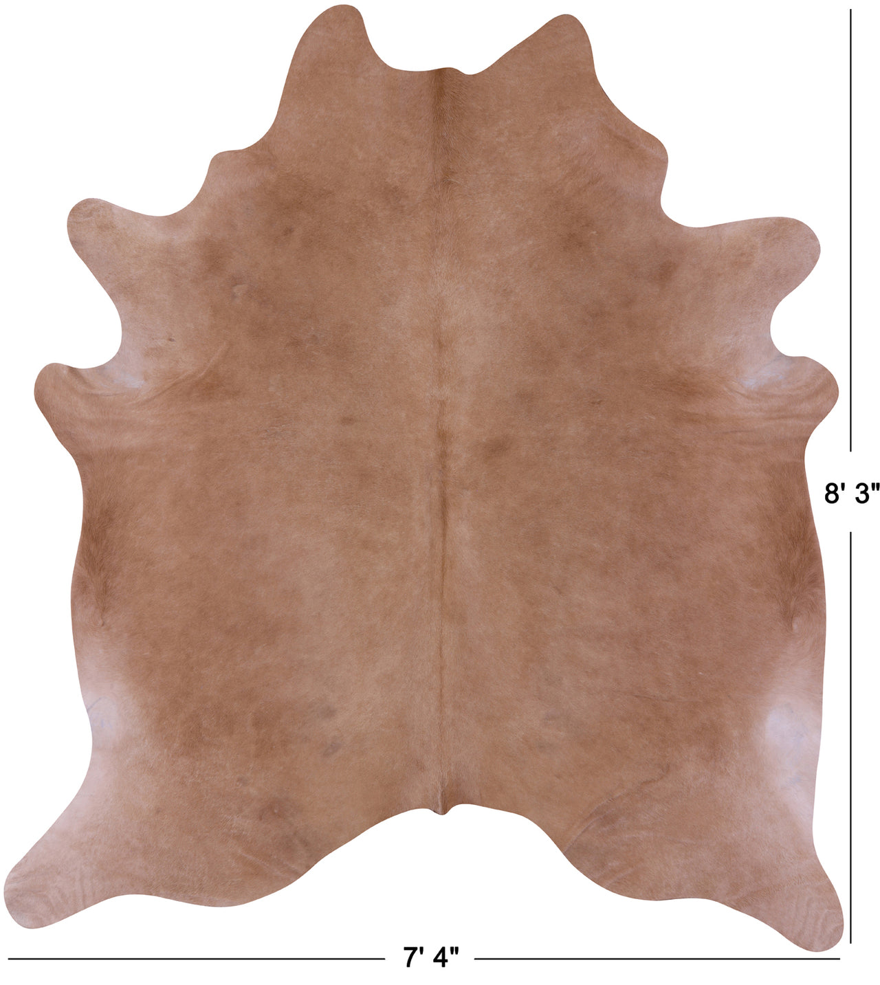 Light Brown Natural Cowhide Rug - XX-Large 8' 3"H x 7' 4"W