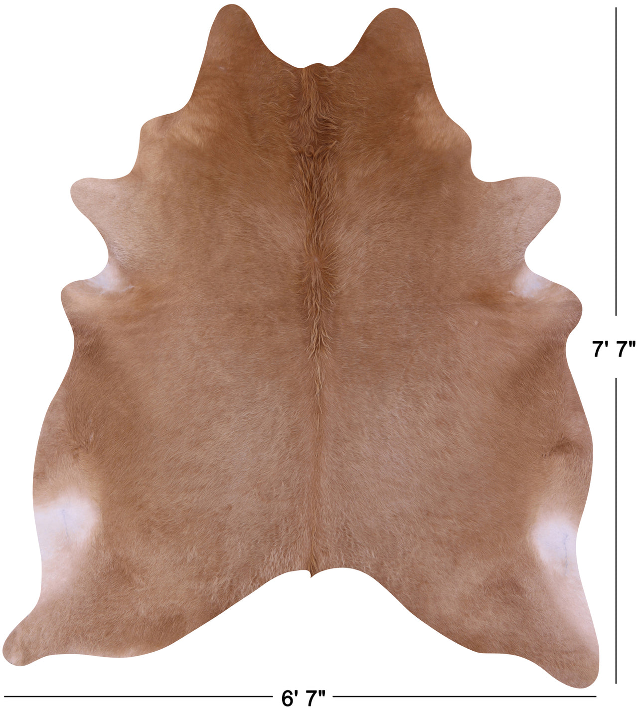 Light Brown Natural Cowhide Rug - X-Large 7' 7"H x 6' 7"W