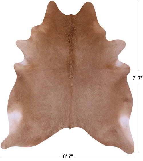 Light Brown Natural Cowhide Rug - X-Large 7' 7