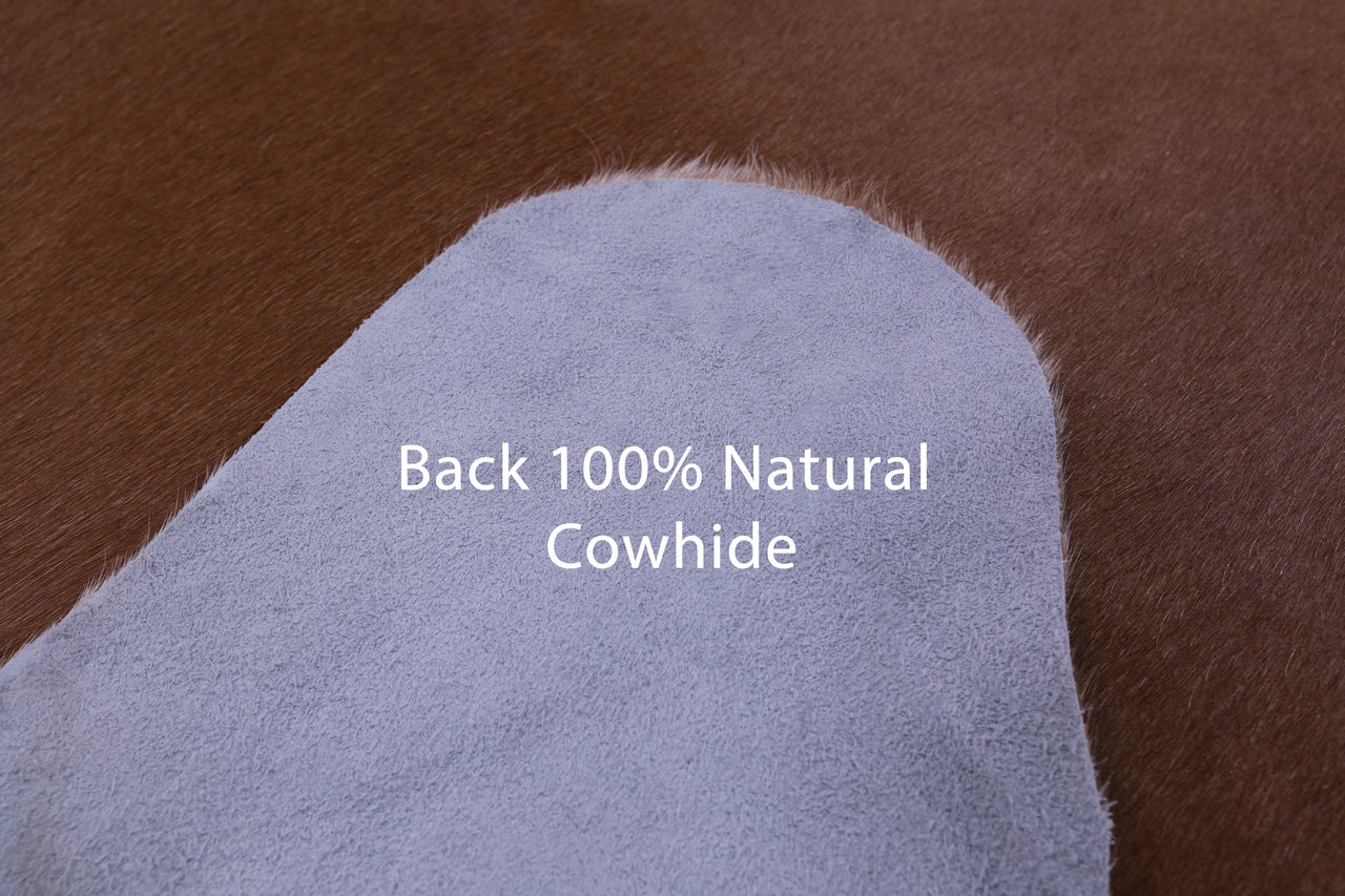 Brown Natural Cowhide Rug - X-Large 7' 7"H x 6' 9"W