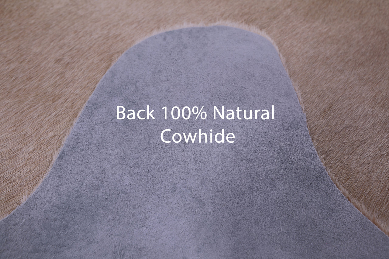 Beige Natural Cowhide Rug - X-Large 7' 3"H x 6' 6"W