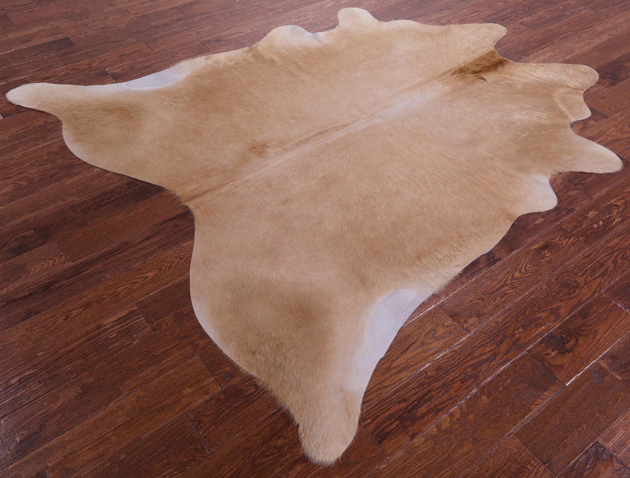 Light Brown Natural Cowhide Rug - X-Large 7' 0"H x 6' 7"W
