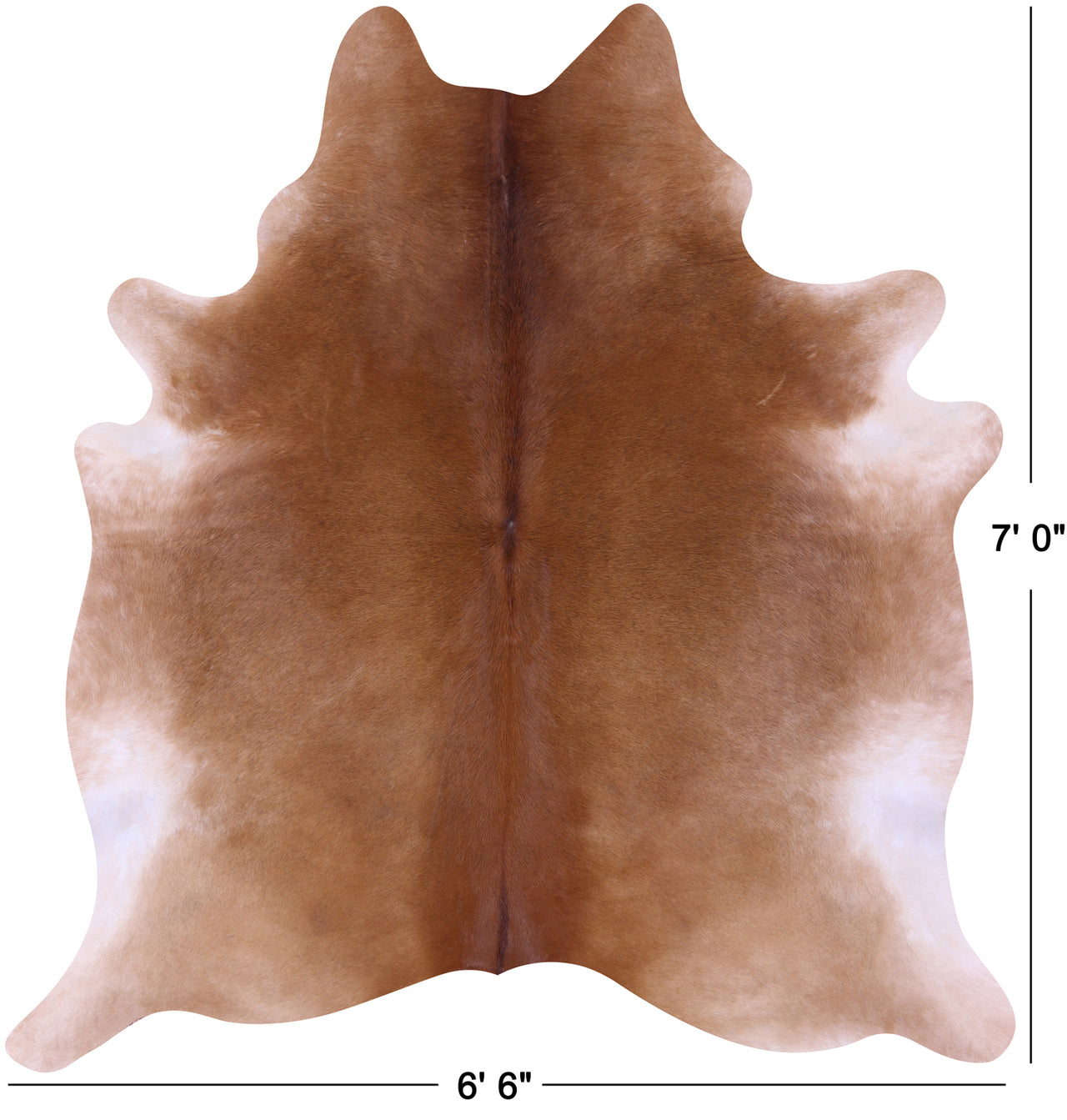 Brown Natural Cowhide Rug - X-Large 7' 0"H x 6' 6"W