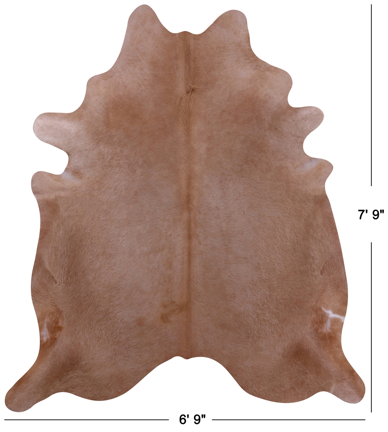 Light Brown Natural Cowhide Rug - XX-Large 7' 9"H x 6' 9"W