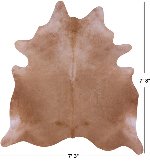Light Brown Natural Cowhide Rug - XX-Large 7' 8