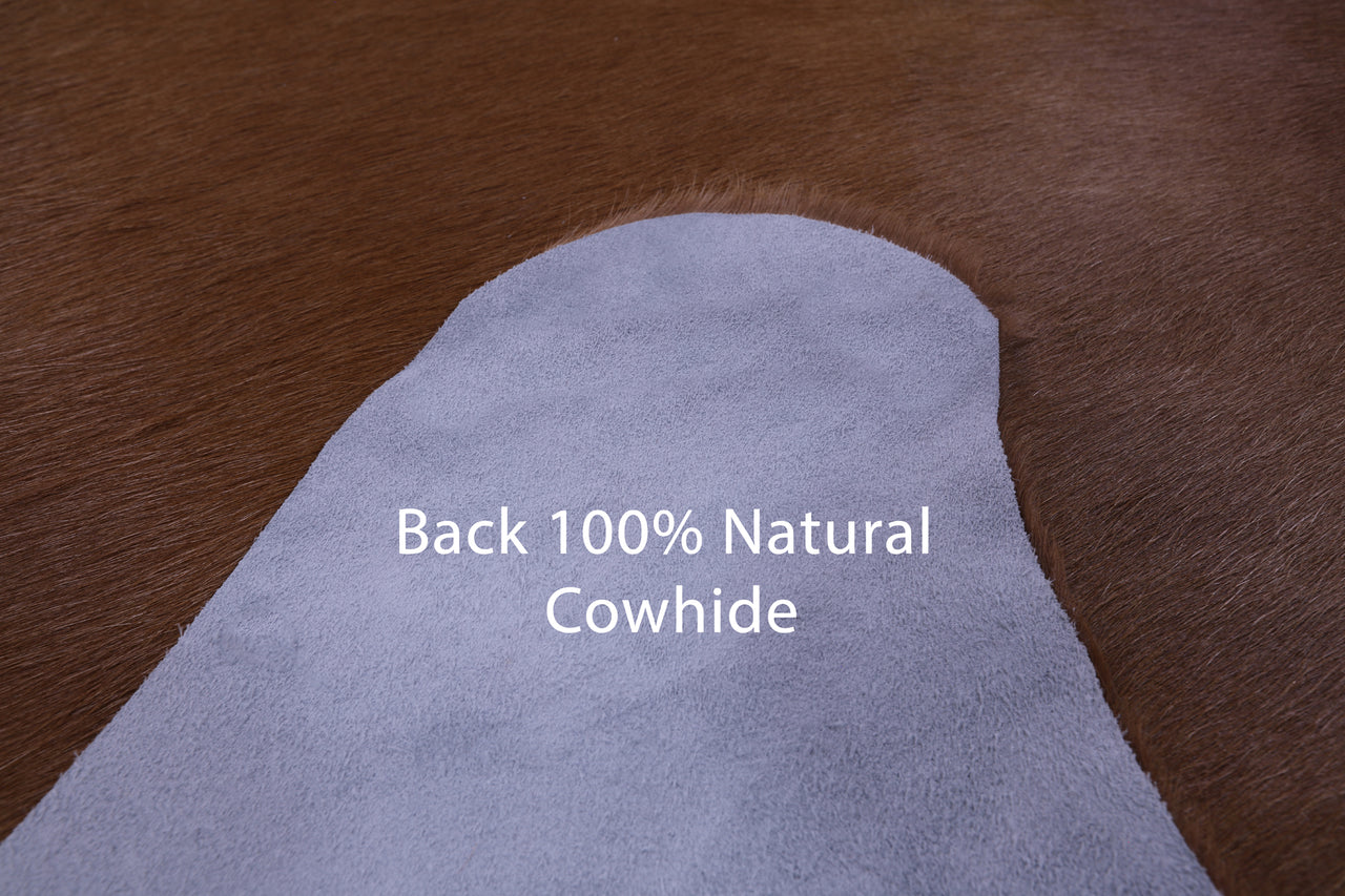 Brown Natural Cowhide Rug - X-Large 7' 4"H x 6' 9"W