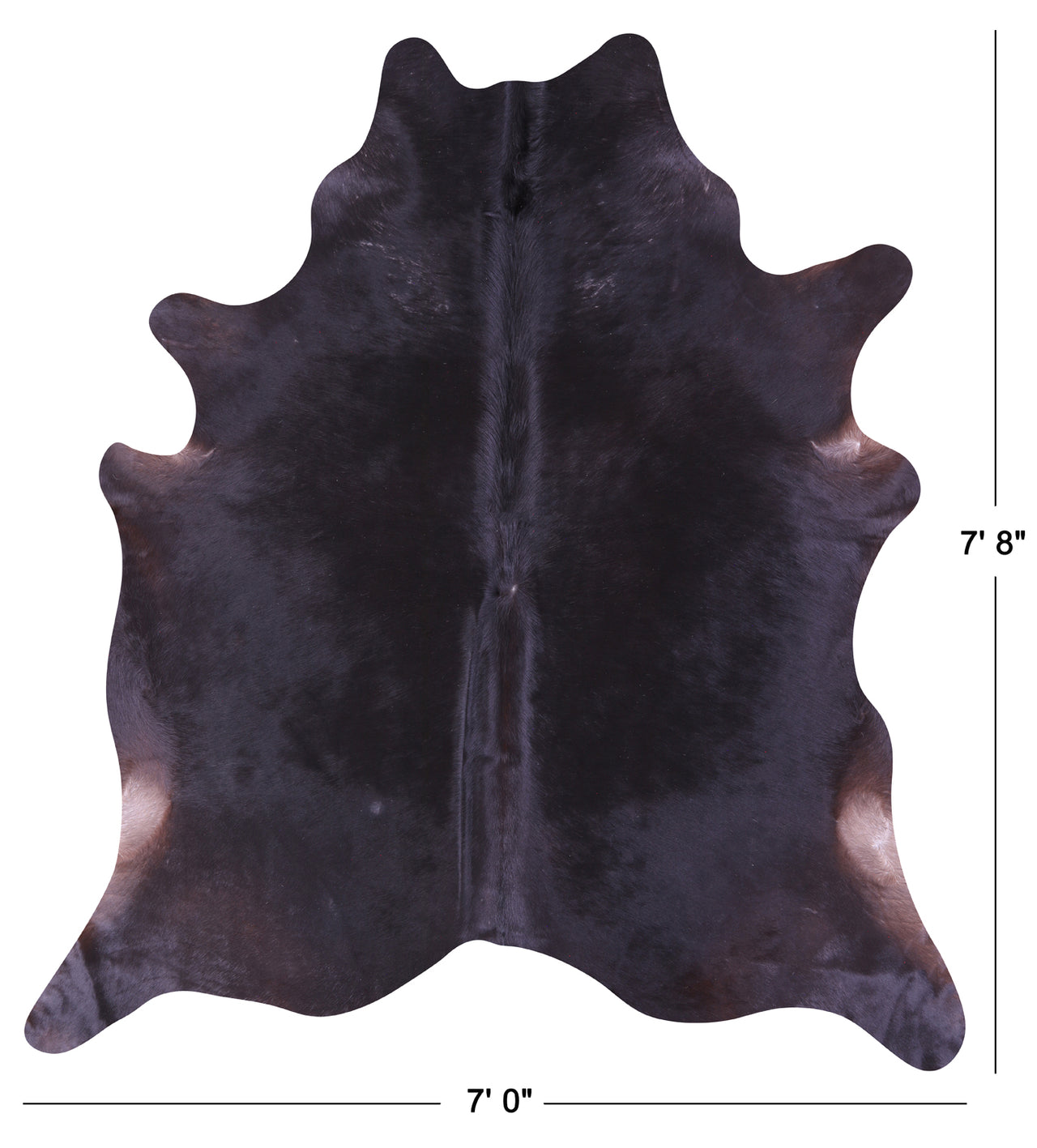 Black Natural Cowhide Rug - XX-Large 7' 8"H x 7' 0"W