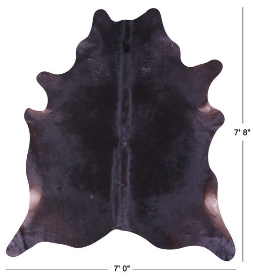 Black Natural Cowhide Rug - XX-Large 7' 8