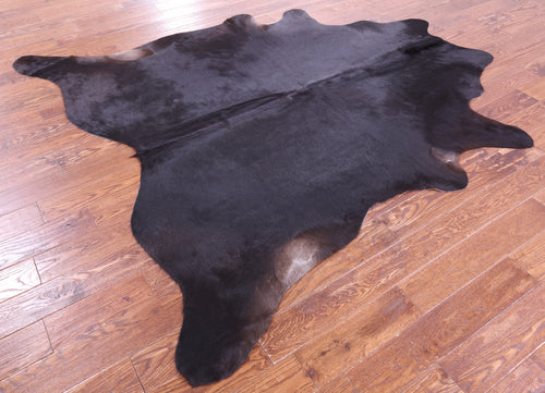 Black Natural Cowhide Rug - XX-Large 7' 8