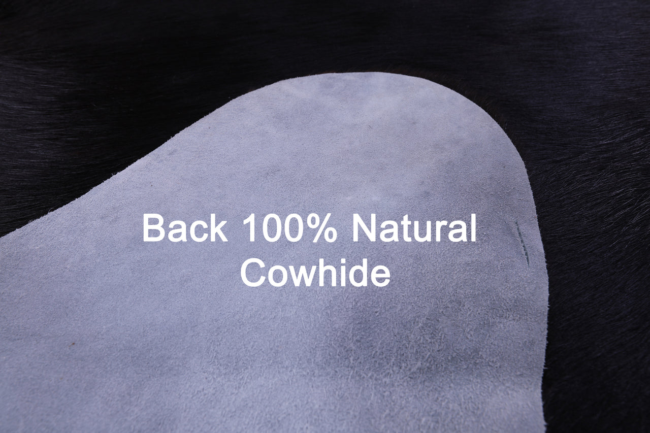 Black Natural Cowhide Rug - XX-Large 7' 8"H x 7' 0"W