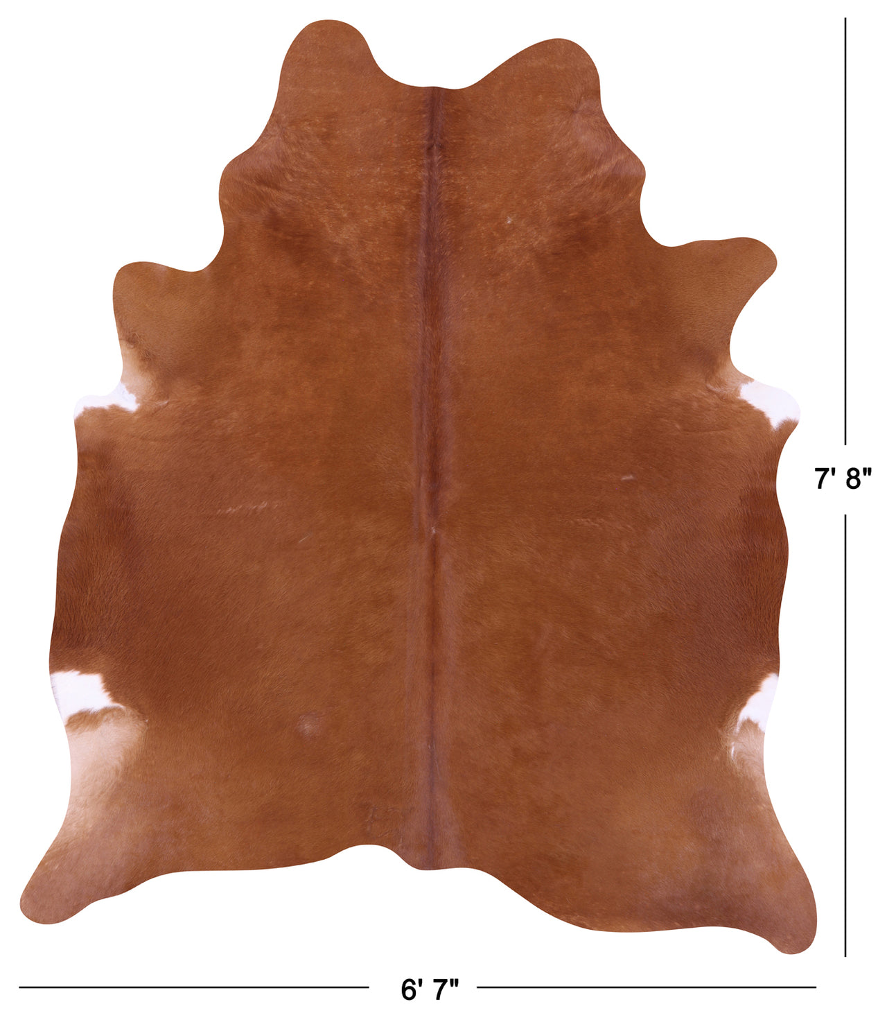 Brown Natural Cowhide Rug - XX-Large 7' 8"H x 6' 7"W