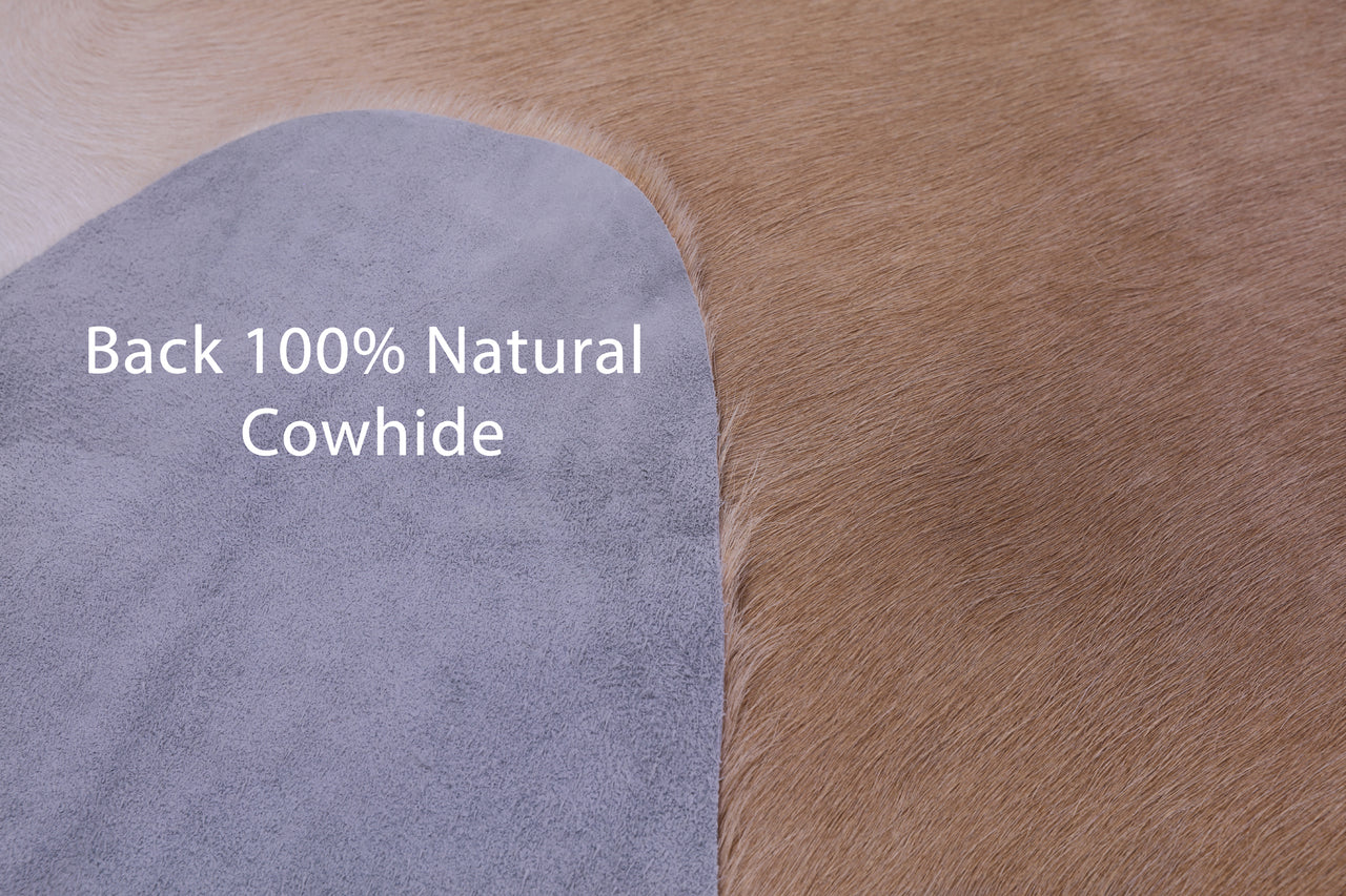 Light Brown Natural Cowhide Rug - XX-Large 8' 1"H x 7' 0"W