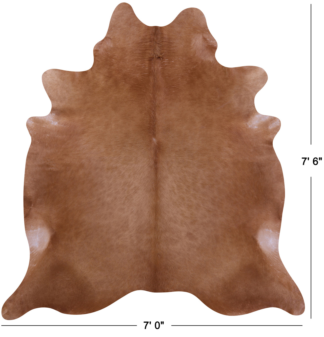 Light Brown Natural Cowhide Rug - X-Large 7' 6"H x 7' 0"W
