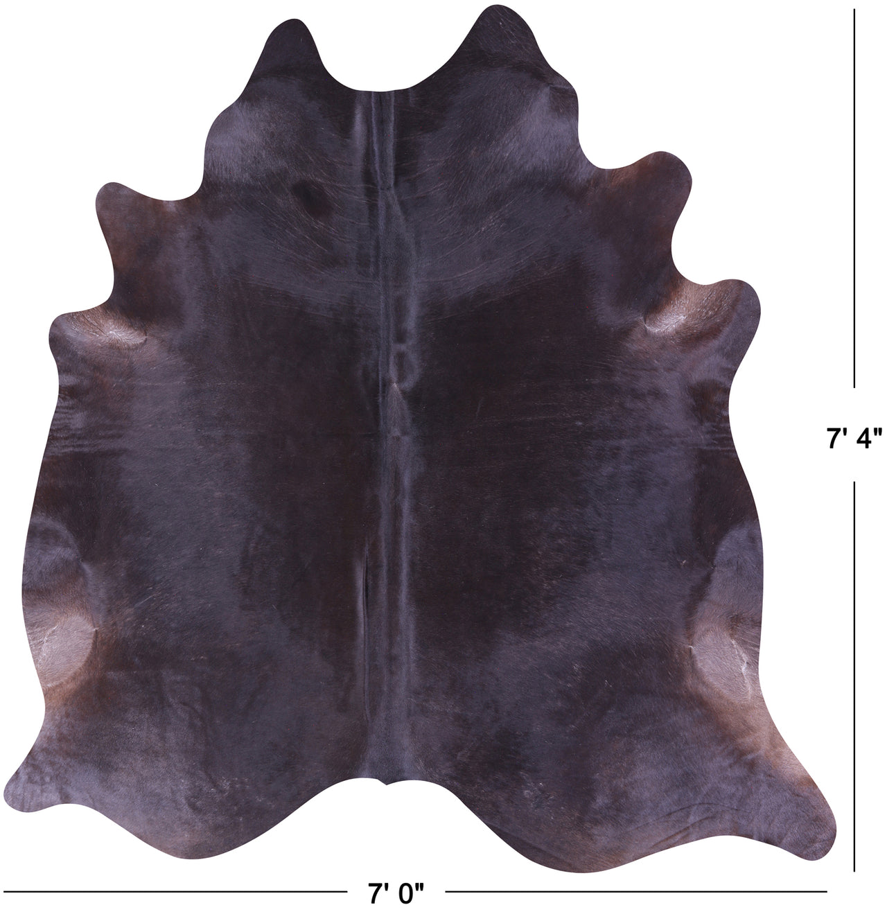 Black Natural Cowhide Rug - X-Large 7' 4"H x 7' 0"W
