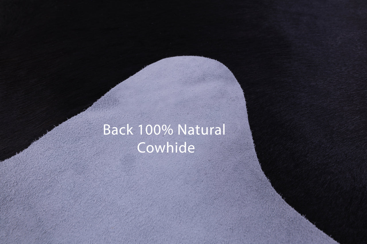 Black Natural Cowhide Rug - X-Large 7' 4"H x 7' 0"W