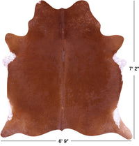 Thumbnail for Brown Natural Cowhide Rug - X-Large 7' 2
