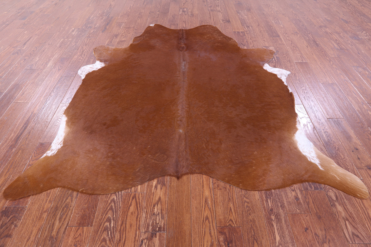 Brown Natural Cowhide Rug - X-Large 7' 2"H x 6' 9"W