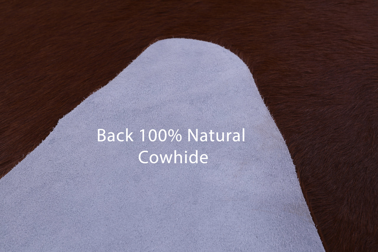 Brown Natural Cowhide Rug - X-Large 7' 2"H x 6' 9"W