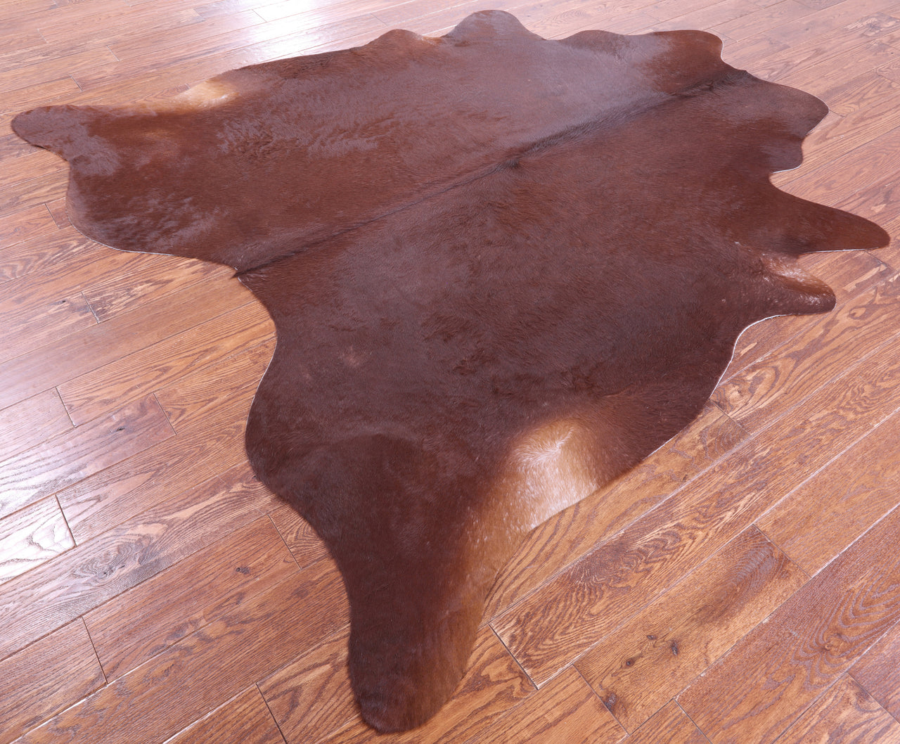 Brown Natural Cowhide Rug - X-Large 7' 1"H x 6' 9"W