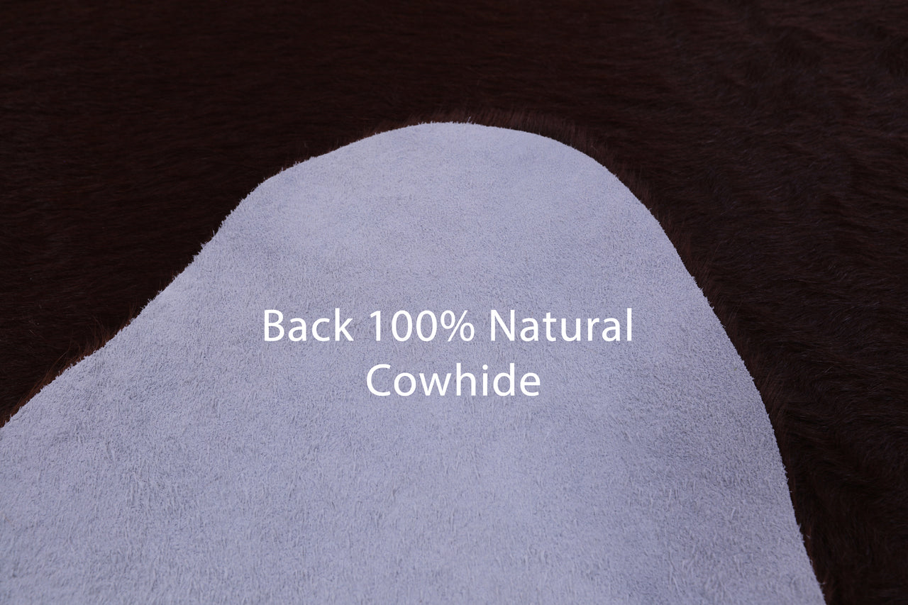Brown Natural Cowhide Rug - X-Large 7' 1"H x 6' 9"W