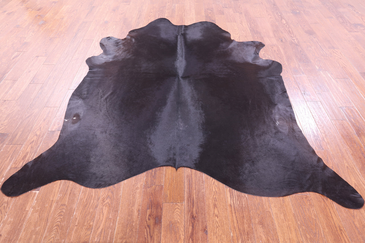 Black Natural Cowhide Rug - XX-Large 7' 8"H x 7' 2"W