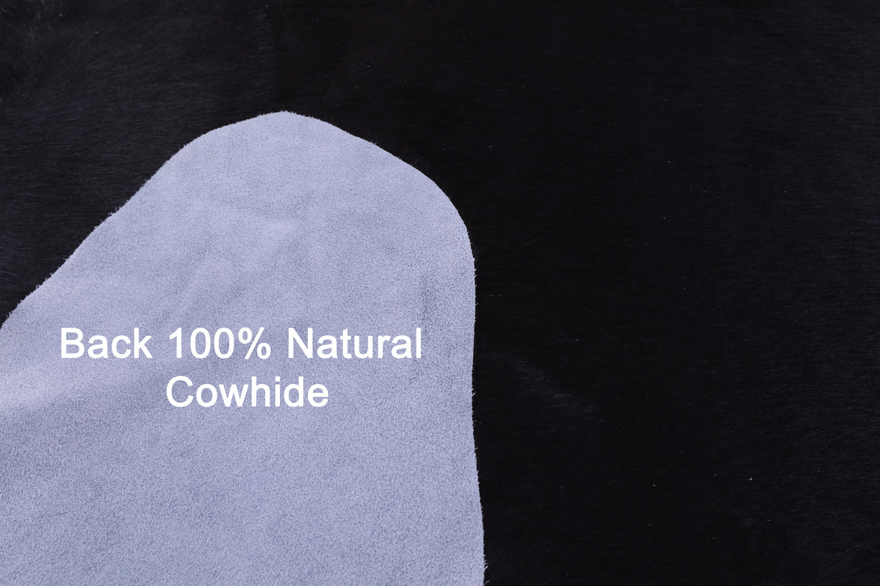 Black Natural Cowhide Rug - XX-Large 7' 8"H x 7' 2"W