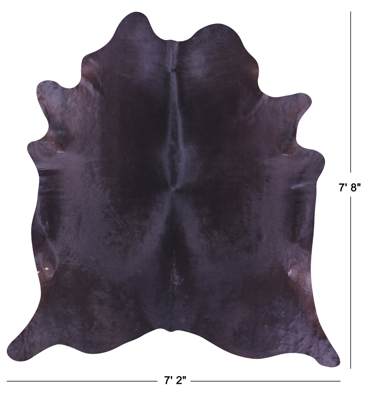 Black Natural Cowhide Rug - XX-Large 7' 8"H x 7' 2"W