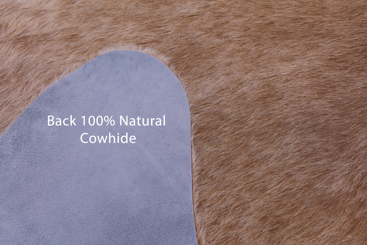 Light Brown Natural Cowhide Rug - X-Large 7' 0"H x 6' 6"W