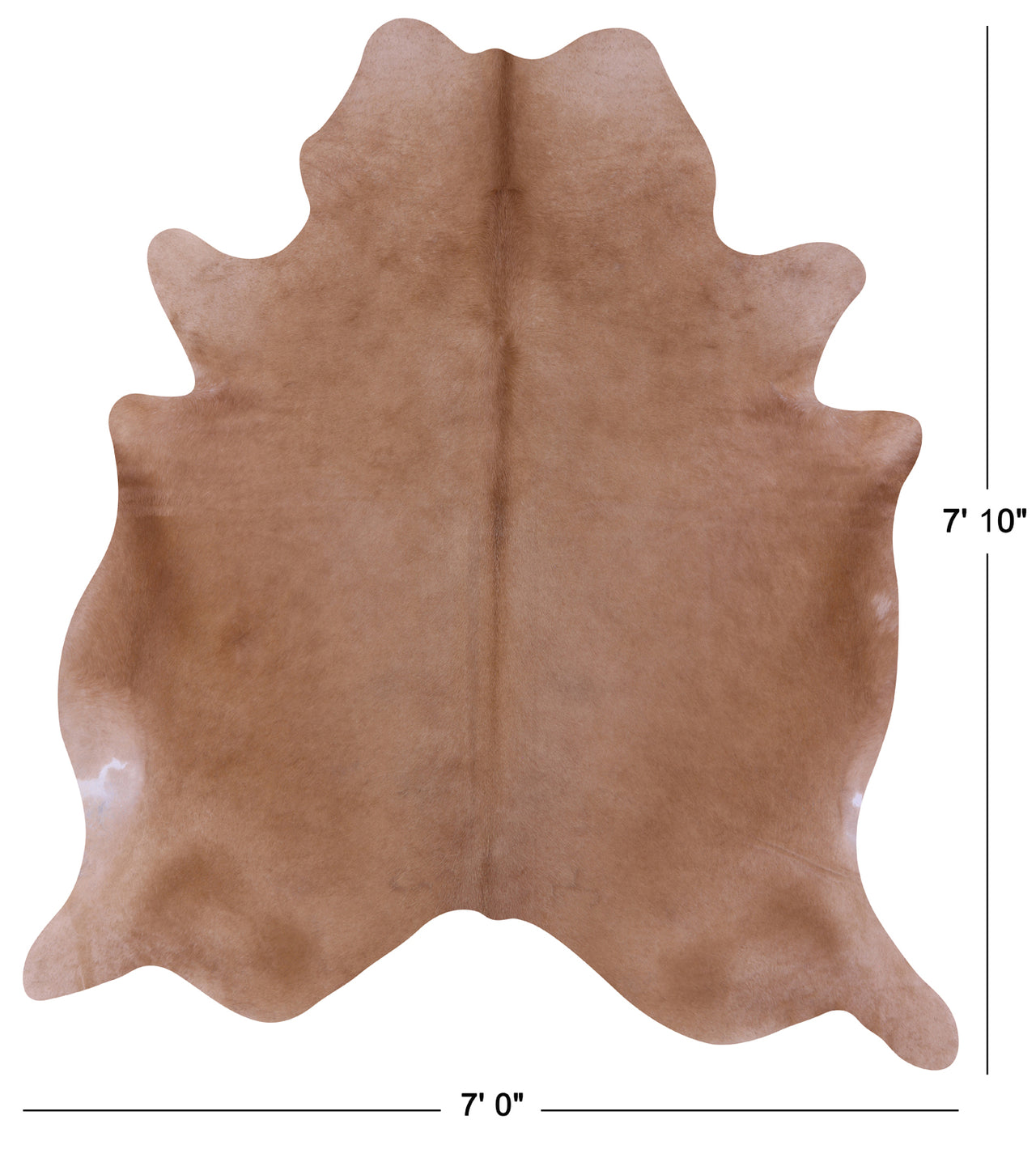 Light Brown Natural Cowhide Rug - XX-Large 7' 10"H x 7' 0"W