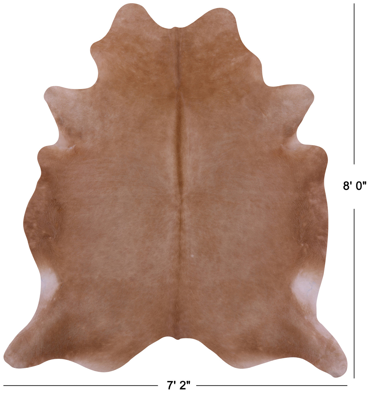 Light Brown Natural Cowhide Rug - XX-Large 8' 0"H x 7' 2"W