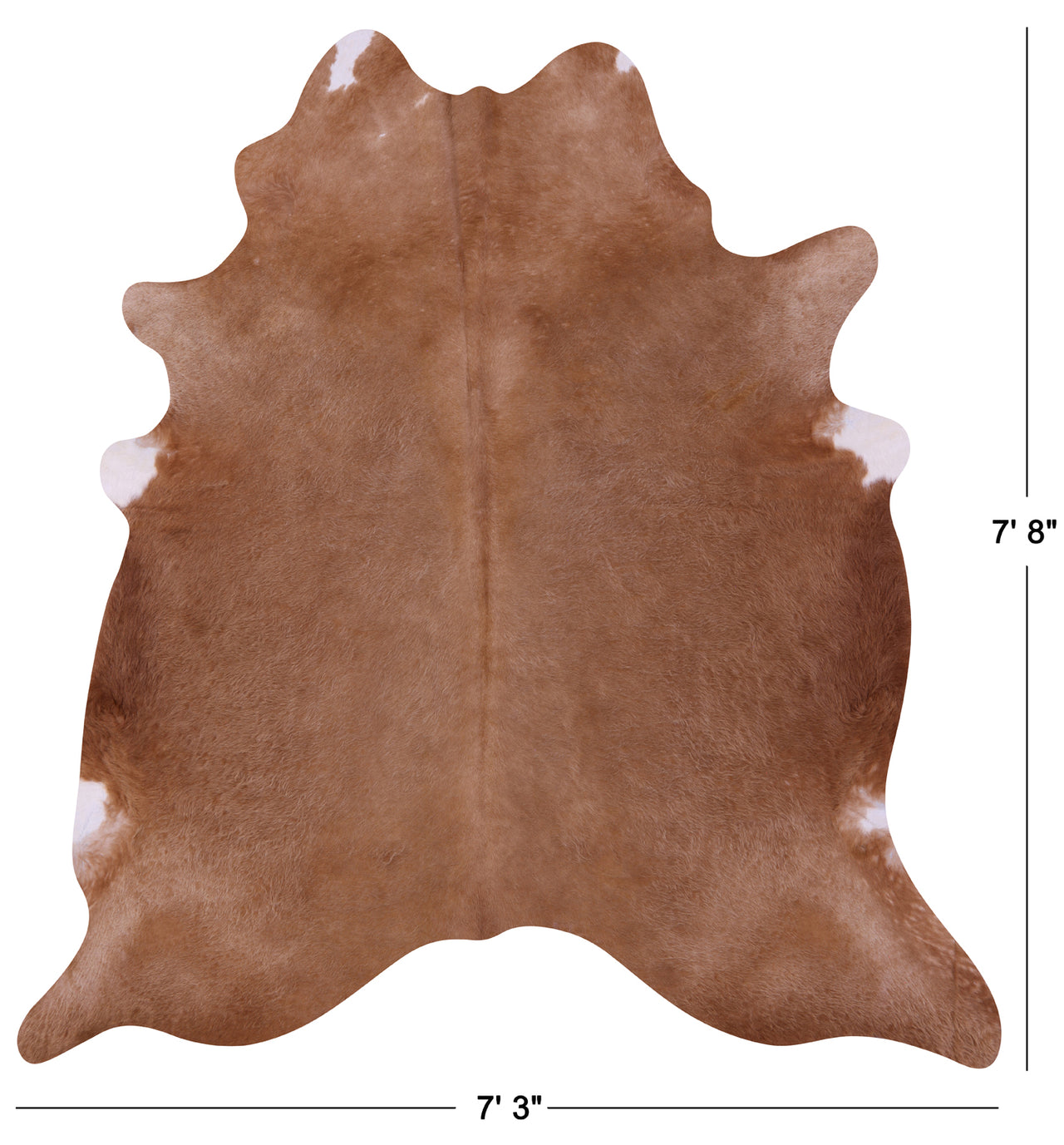 Light Brown Natural Cowhide Rug - XX-Large 7' 8"H x 7' 3"W