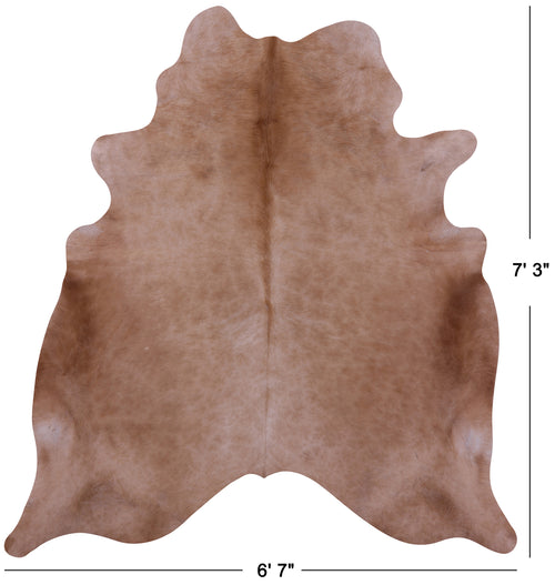 Light Brown Natural Cowhide Rug - X-Large 7' 3
