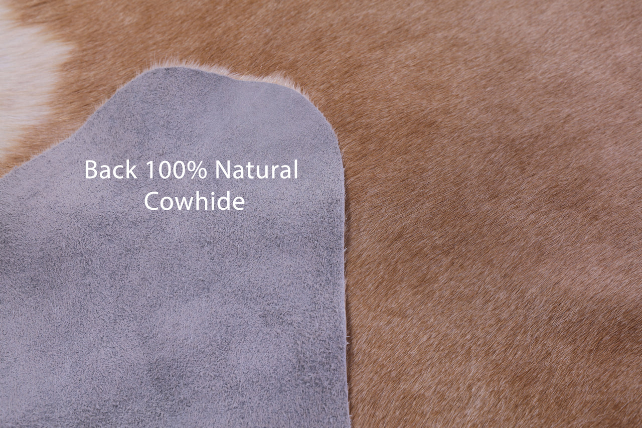 Light Brown Natural Cowhide Rug - XX-Large 8' 0"H x 7' 1"W