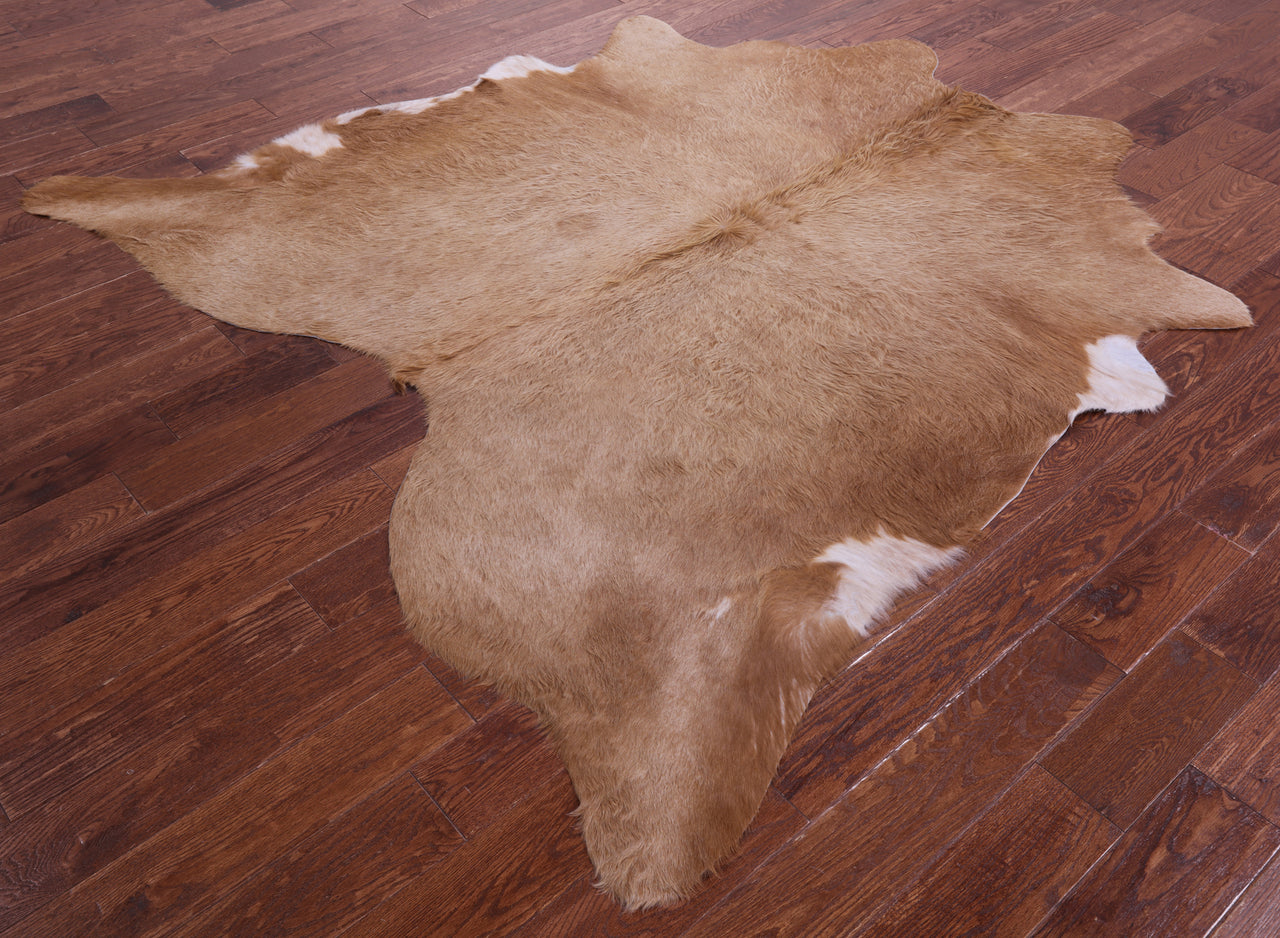 Light Brown Natural Cowhide Rug - Large 6' 10"H x 6' 8"W