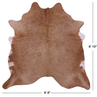 Thumbnail for Light Brown Natural Cowhide Rug - Large 6' 10
