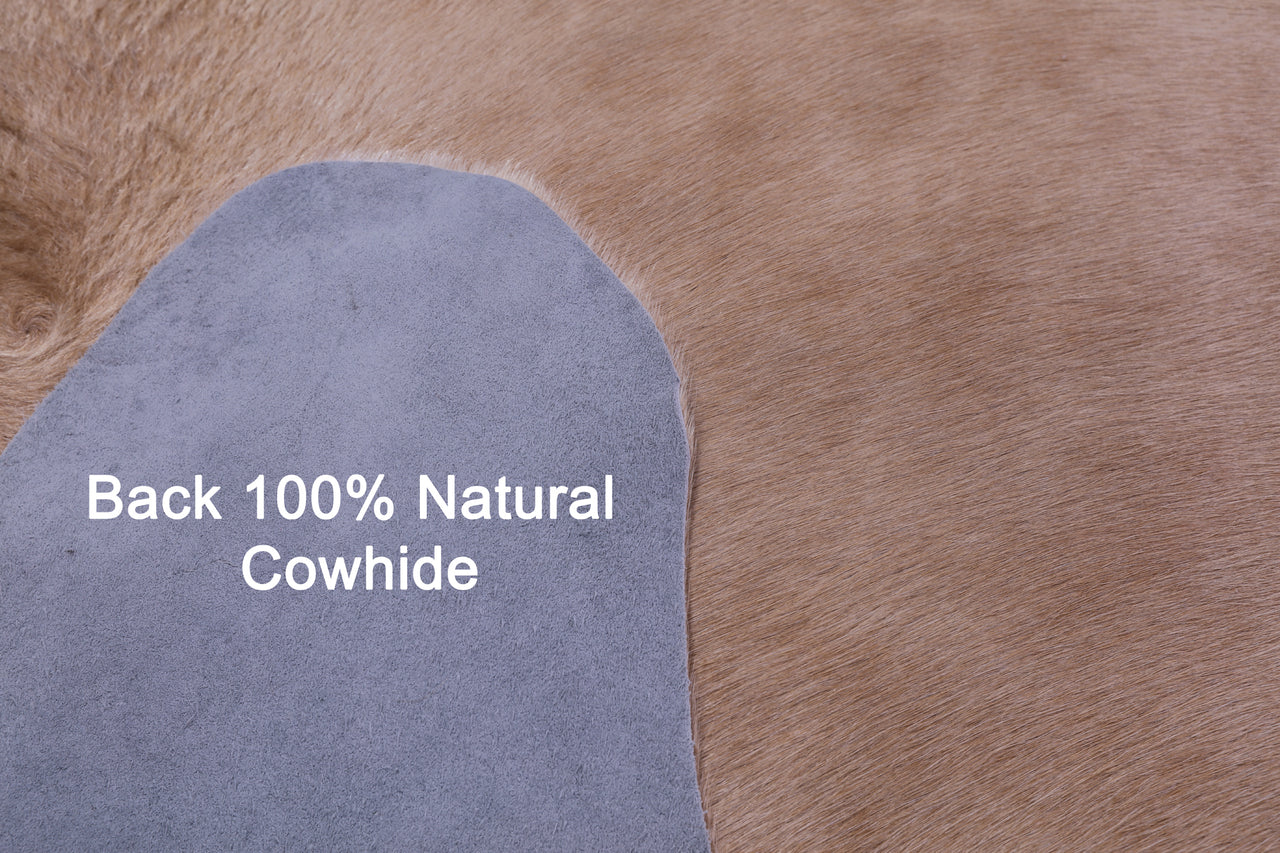 Beige Natural Cowhide Rug - Large 6' 8"H x 6' 6"W