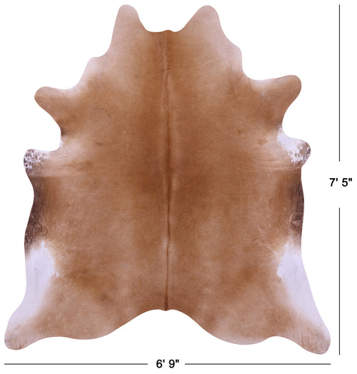 Light Brown Natural Cowhide Rug - X-Large 7' 5