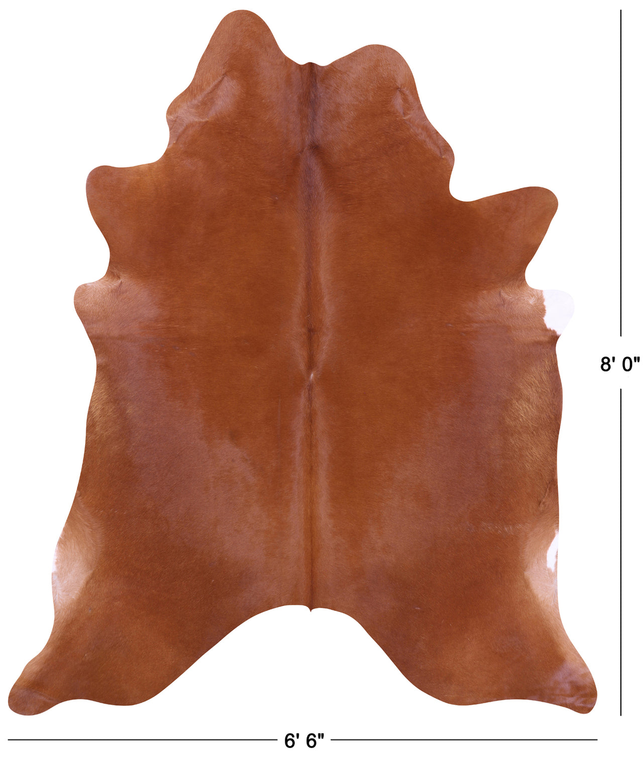 Brown Natural Cowhide Rug - XX-Large 8' 0"H x 6' 6"W