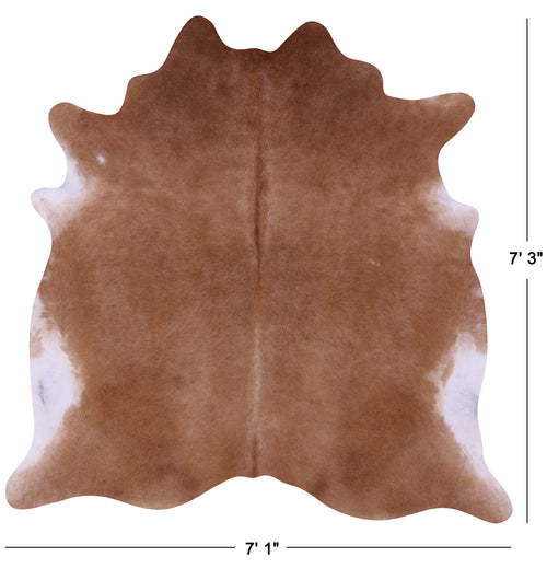 Light Brown Natural Cowhide Rug - X-Large 7' 3