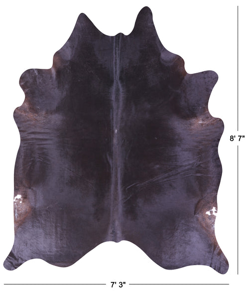 Black Natural Cowhide Rug - XX-Large 8' 7