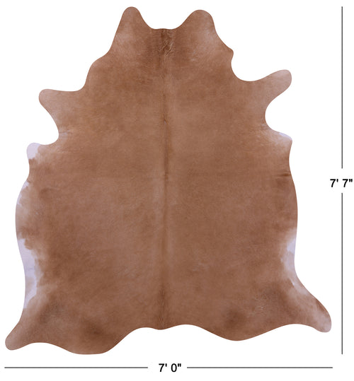 Light Brown Natural Cowhide Rug - X-Large 7' 7