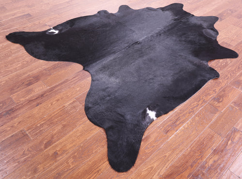Black Natural Cowhide Rug - XX-Large 7' 8